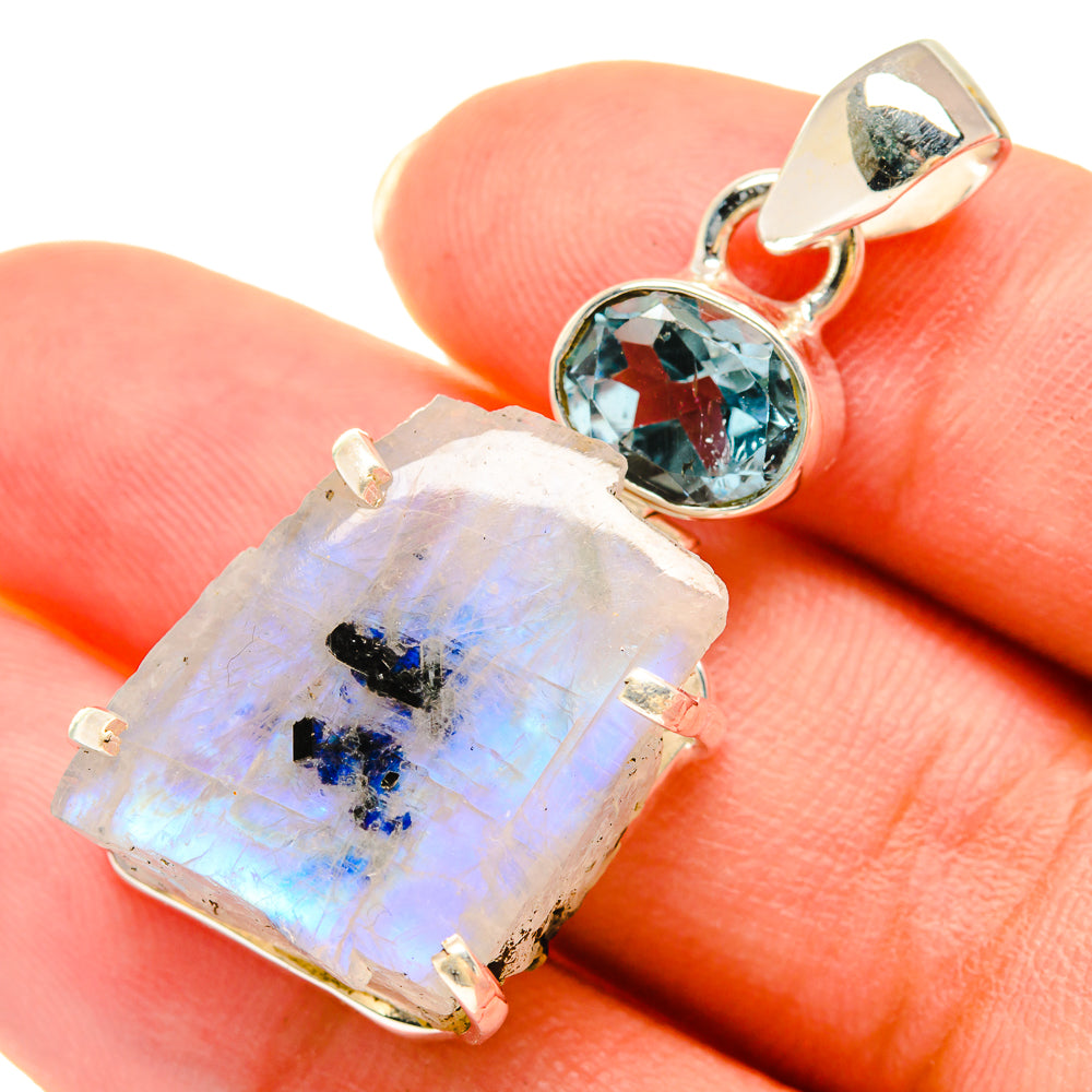Rainbow Moonstone Pendants handcrafted by Anasilvercos - PD6071