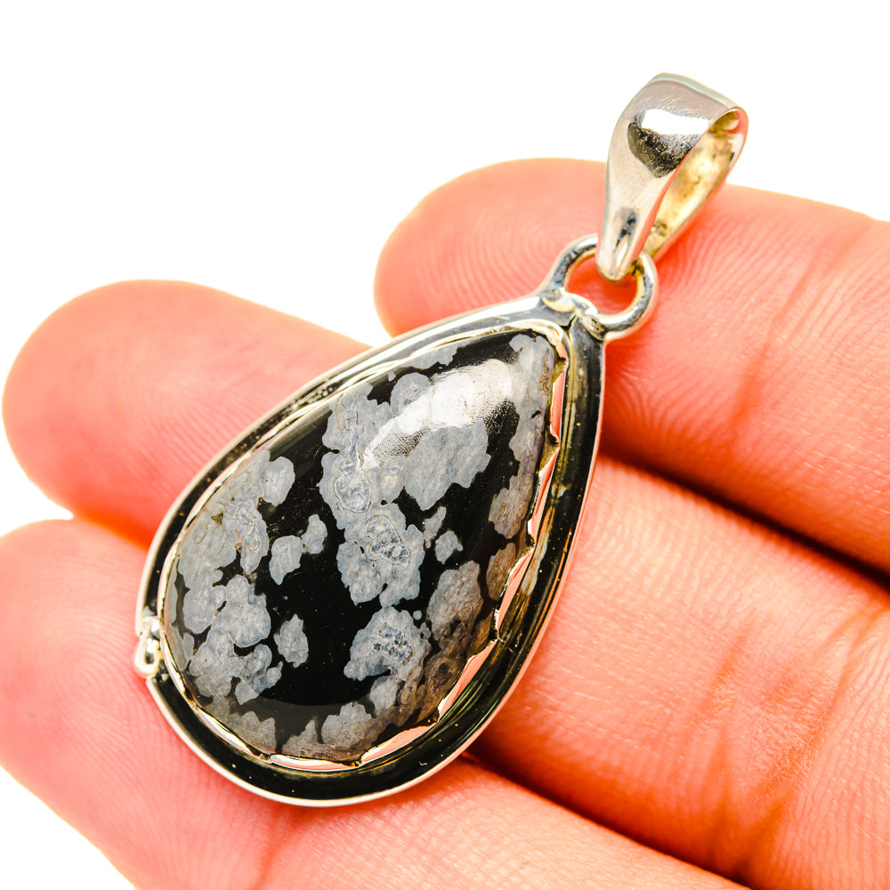 Snowflake Obsidian Pendants handcrafted by Anasilvercos - PD6091