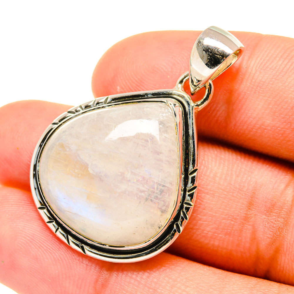 Rainbow Moonstone Pendants handcrafted by Anasilvercos - PD6116