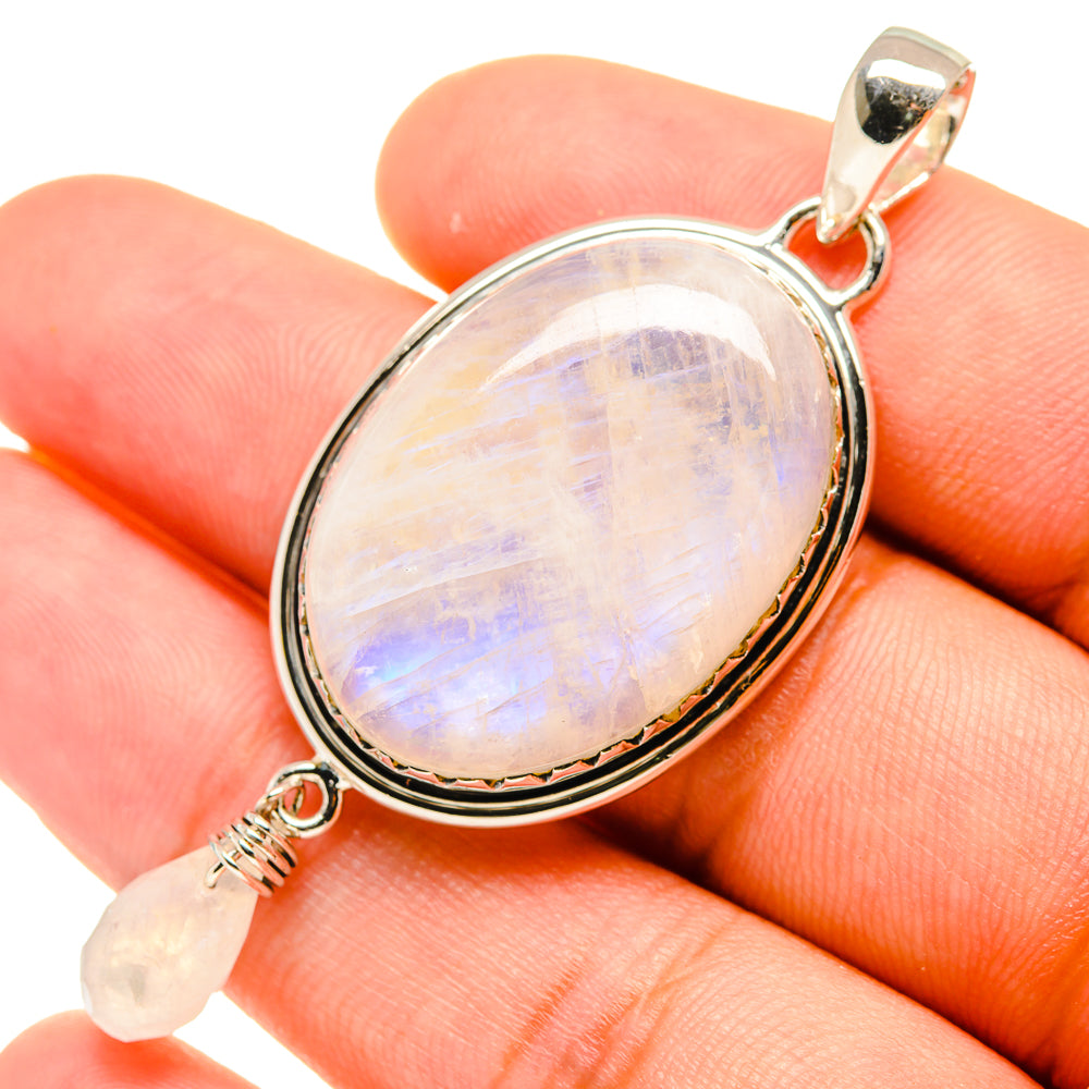 Rainbow Moonstone Pendants handcrafted by Anasilvercos - PD6117