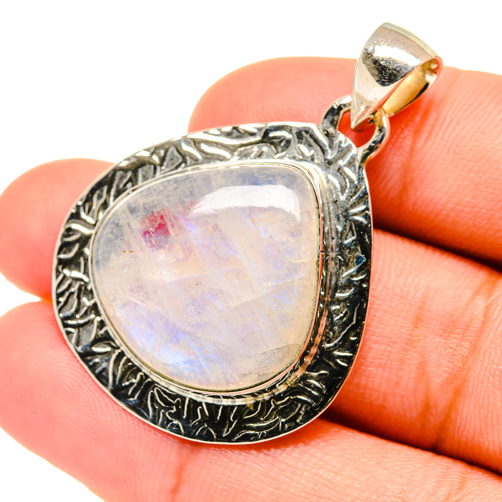 Rainbow Moonstone Pendants handcrafted by Anasilvercos - PD6122