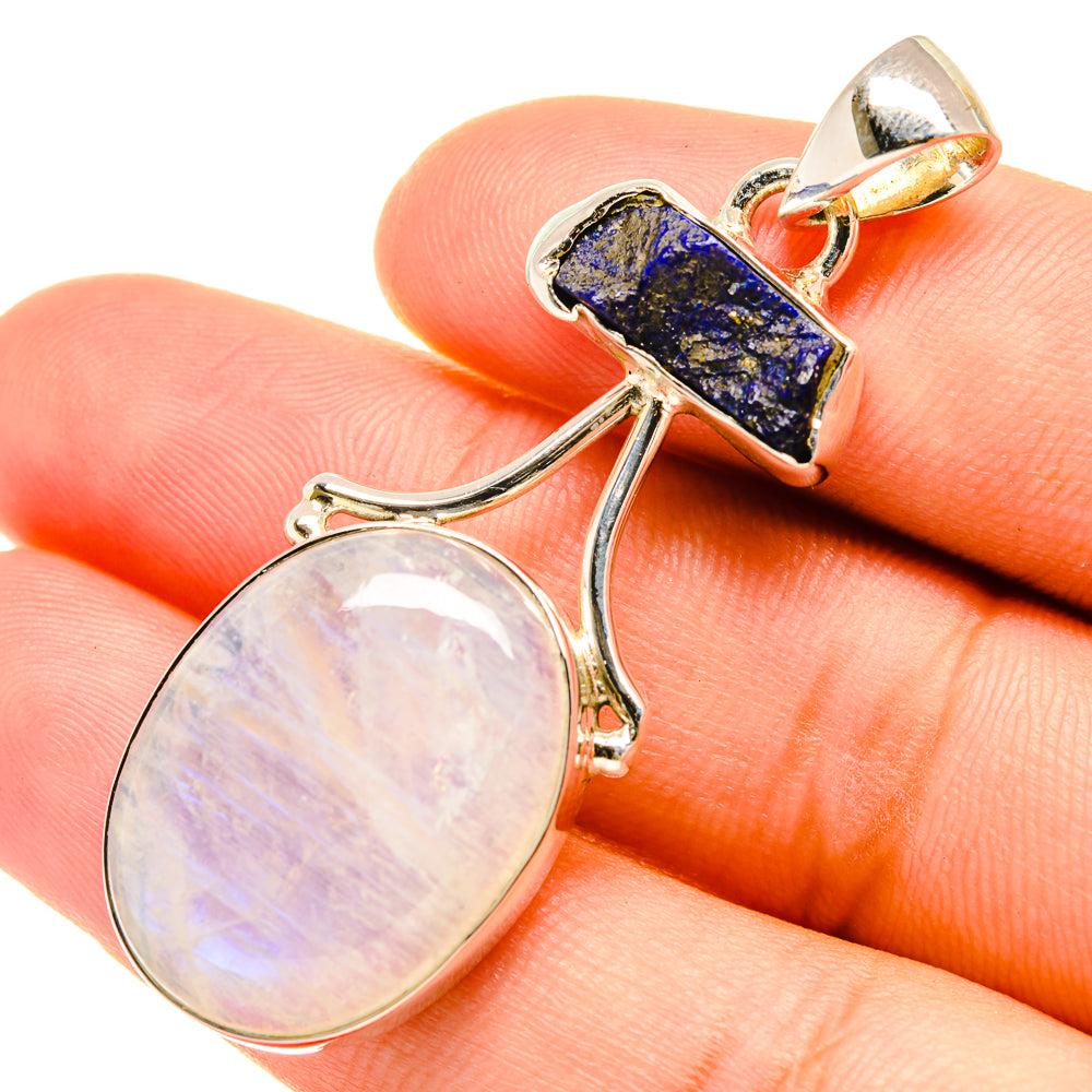 Rainbow Moonstone Pendants handcrafted by Anasilvercos - PD6126