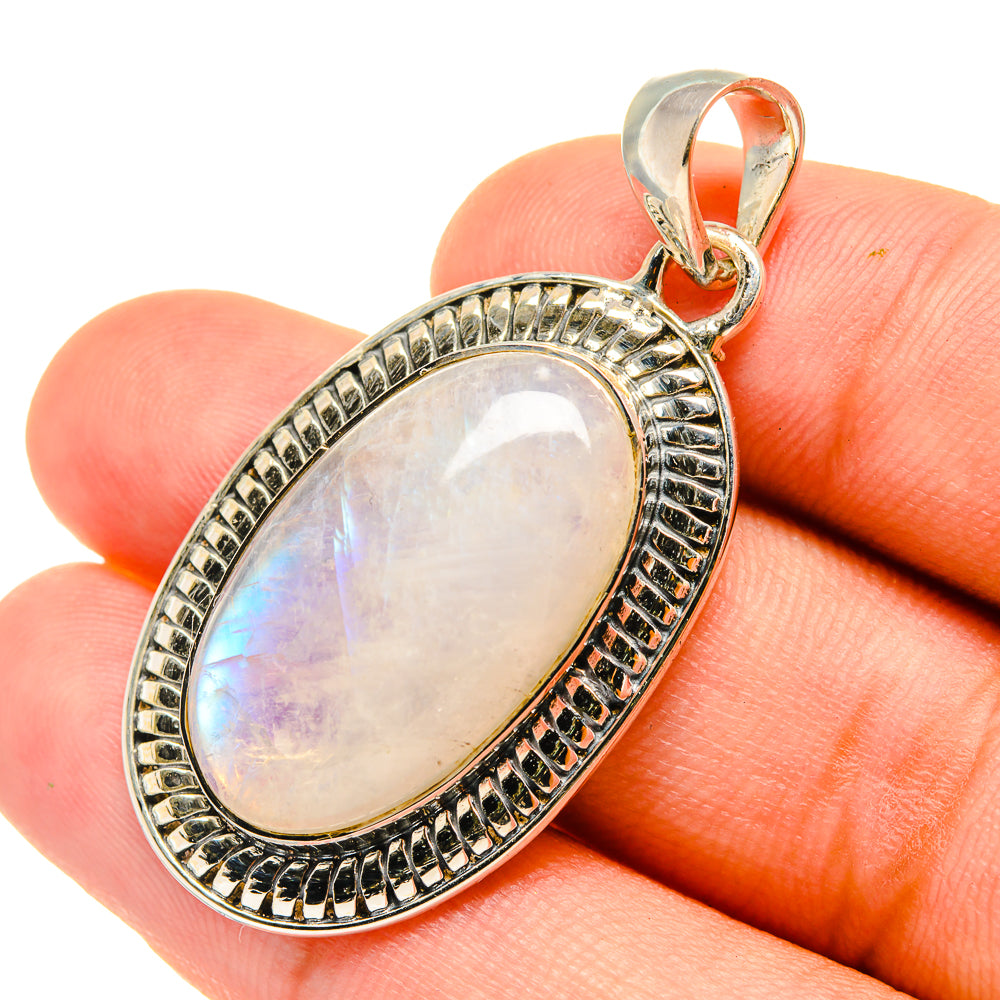 Rainbow Moonstone Pendants handcrafted by Anasilvercos - PD6127