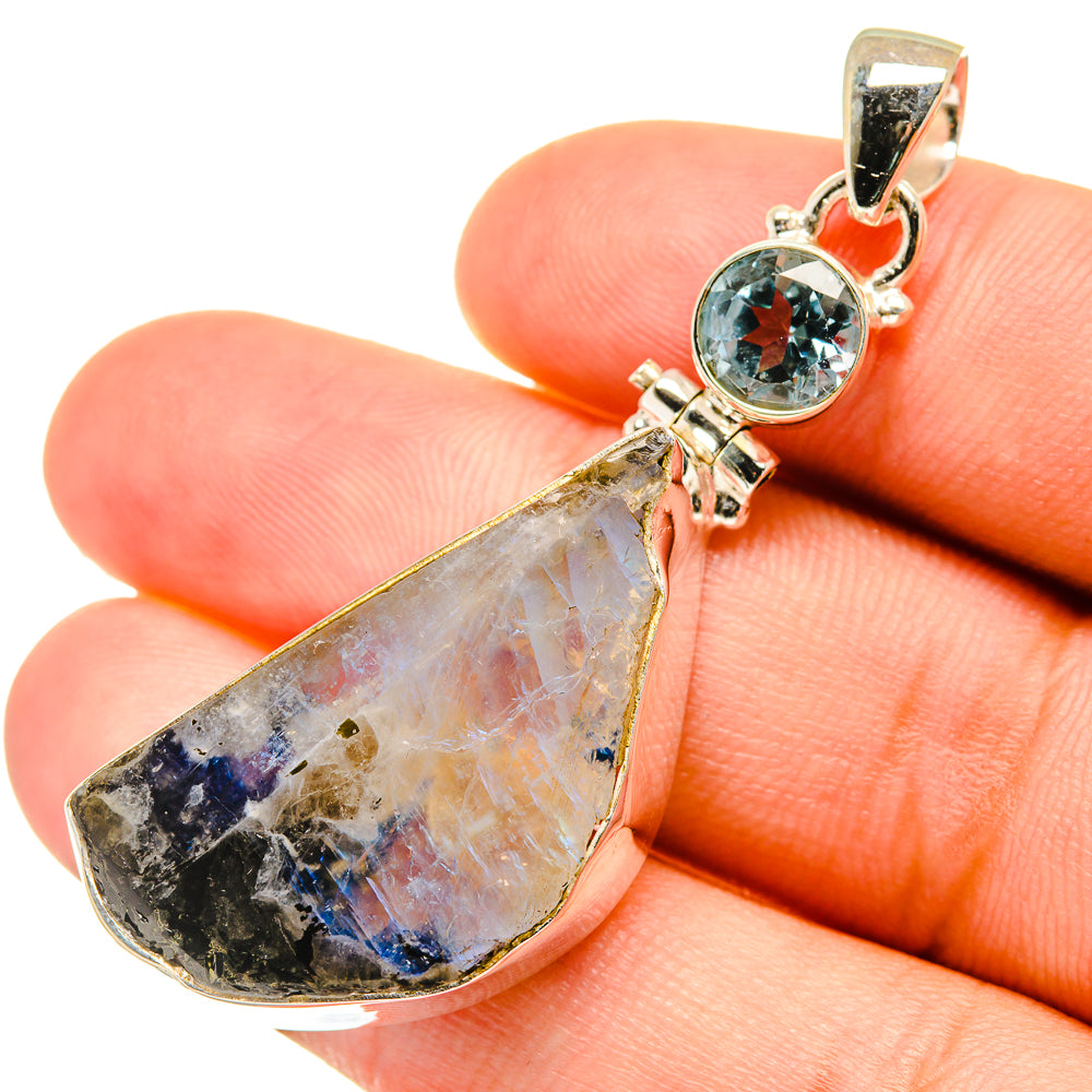 Rainbow Moonstone Pendants handcrafted by Anasilvercos - PD6130