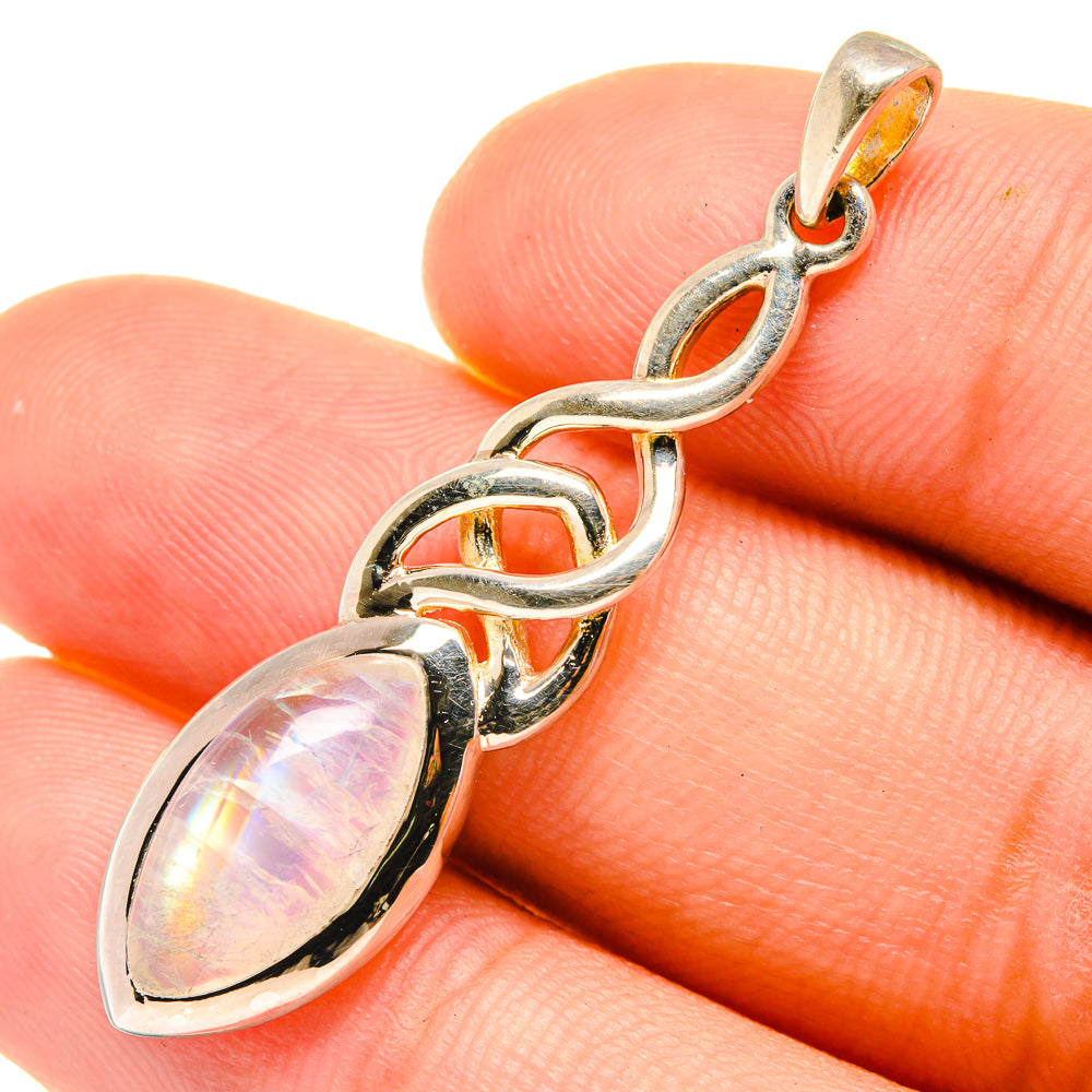 Rainbow Moonstone Pendants handcrafted by Anasilvercos - PD6146