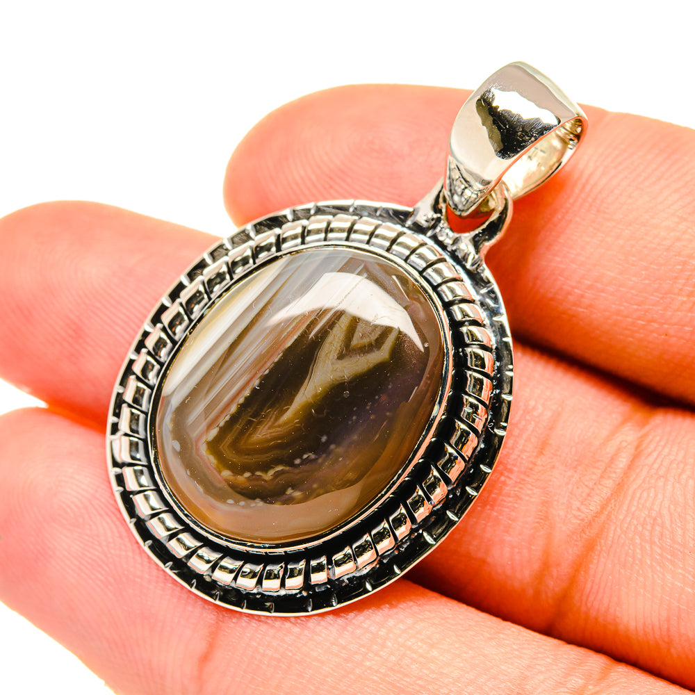Botswana Agate Pendants handcrafted by Anasilvercos - PD6155