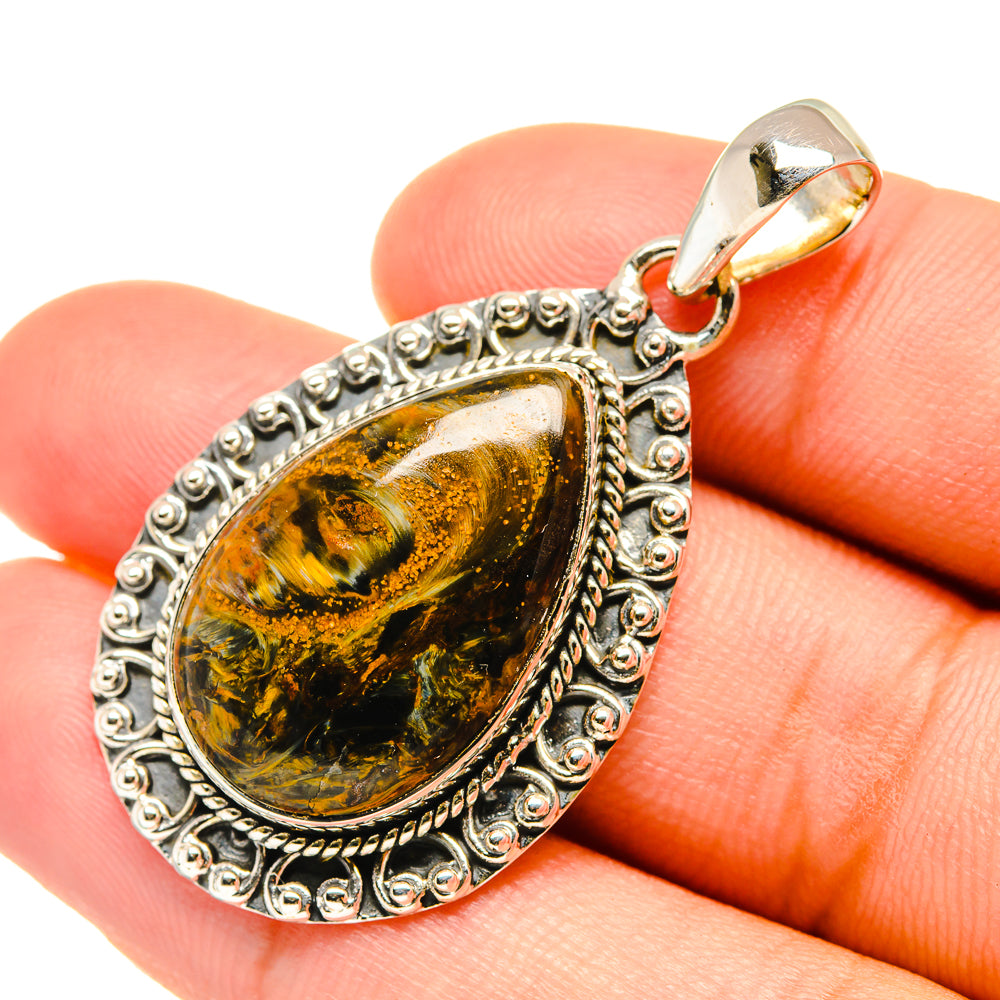 Golden Pietersite Pendants handcrafted by Anasilvercos - PD6166