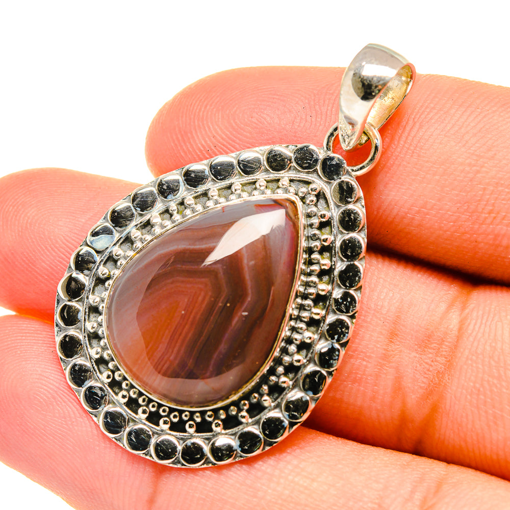 Botswana Agate Pendants handcrafted by Anasilvercos - PD6168