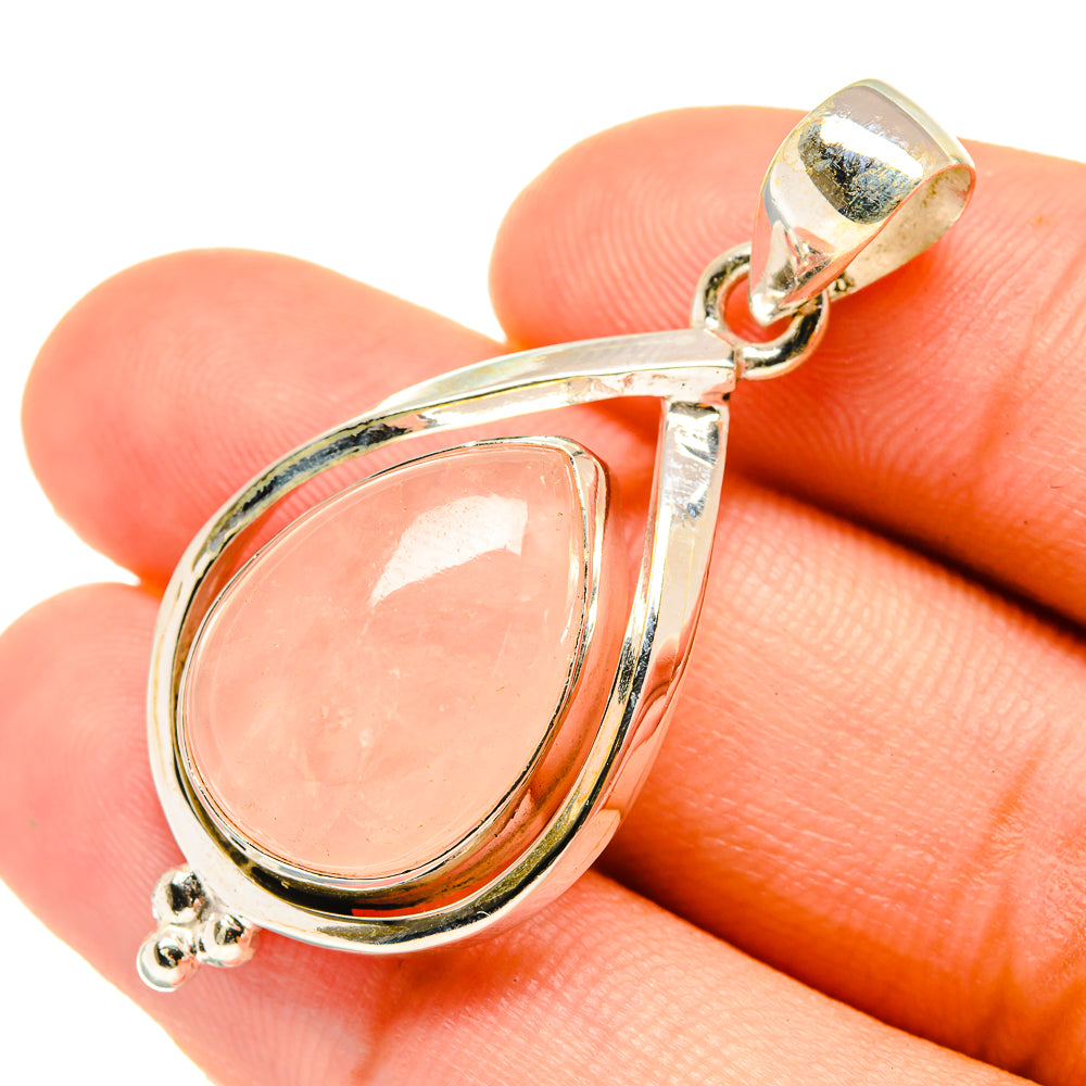 Rose Quartz Pendants handcrafted by Anasilvercos - PD6177