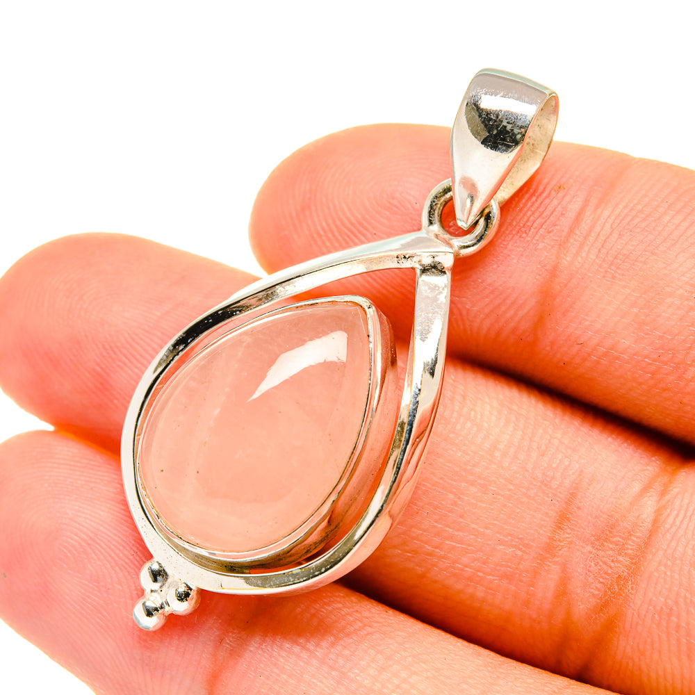 Rose Quartz Pendants handcrafted by Anasilvercos - PD6180