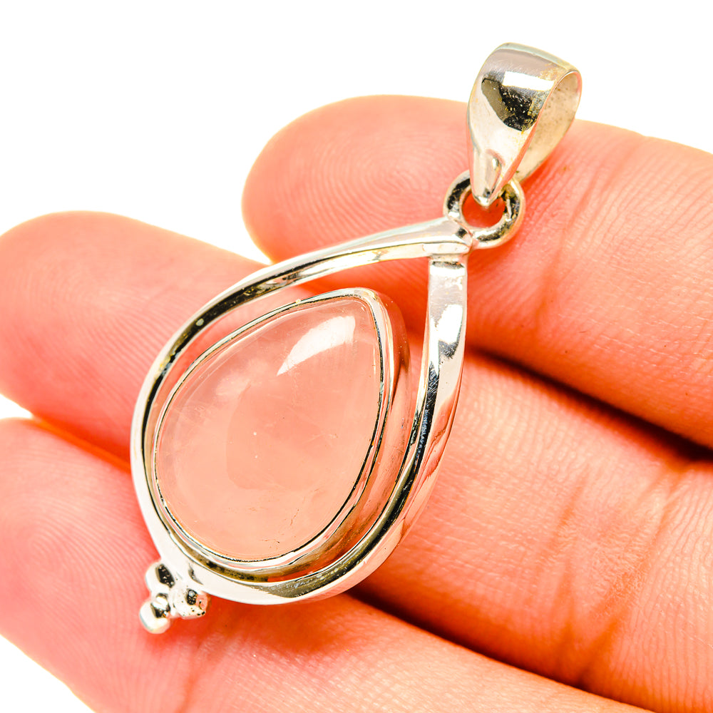 Rose Quartz Pendants handcrafted by Anasilvercos - PD6181