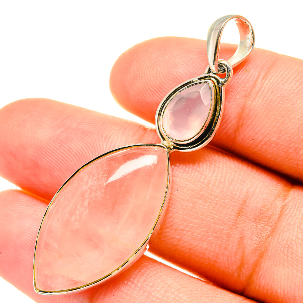 Rose Quartz Pendants handcrafted by Anasilvercos - PD6184