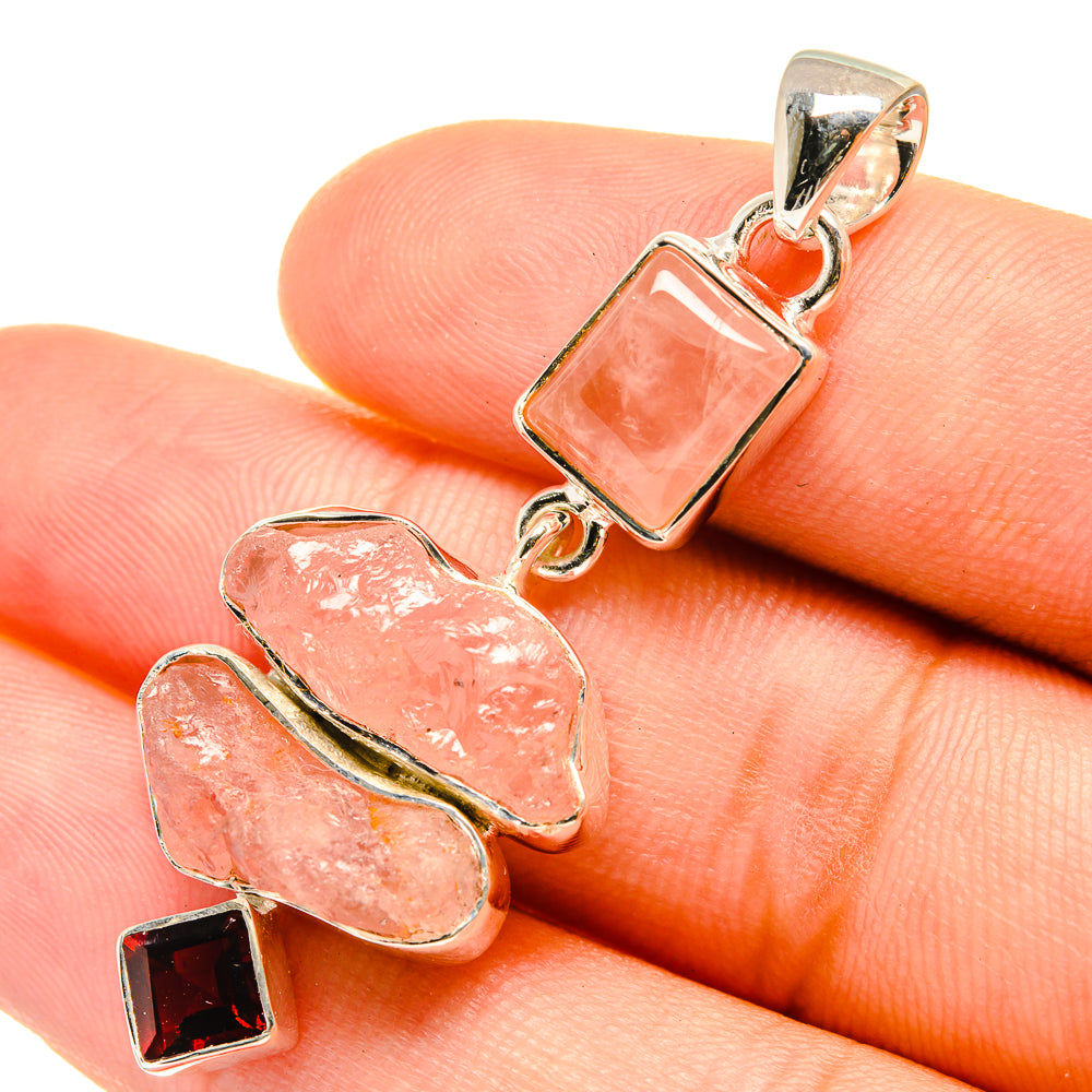 Rose Quartz Pendants handcrafted by Anasilvercos - PD6185