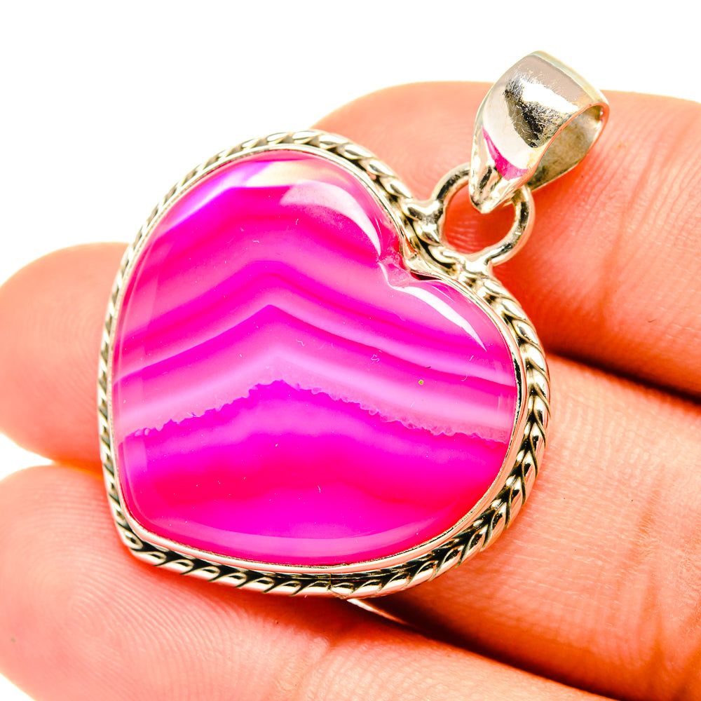 Pink Botswana Agate Pendants handcrafted by Anasilvercos - PD6187