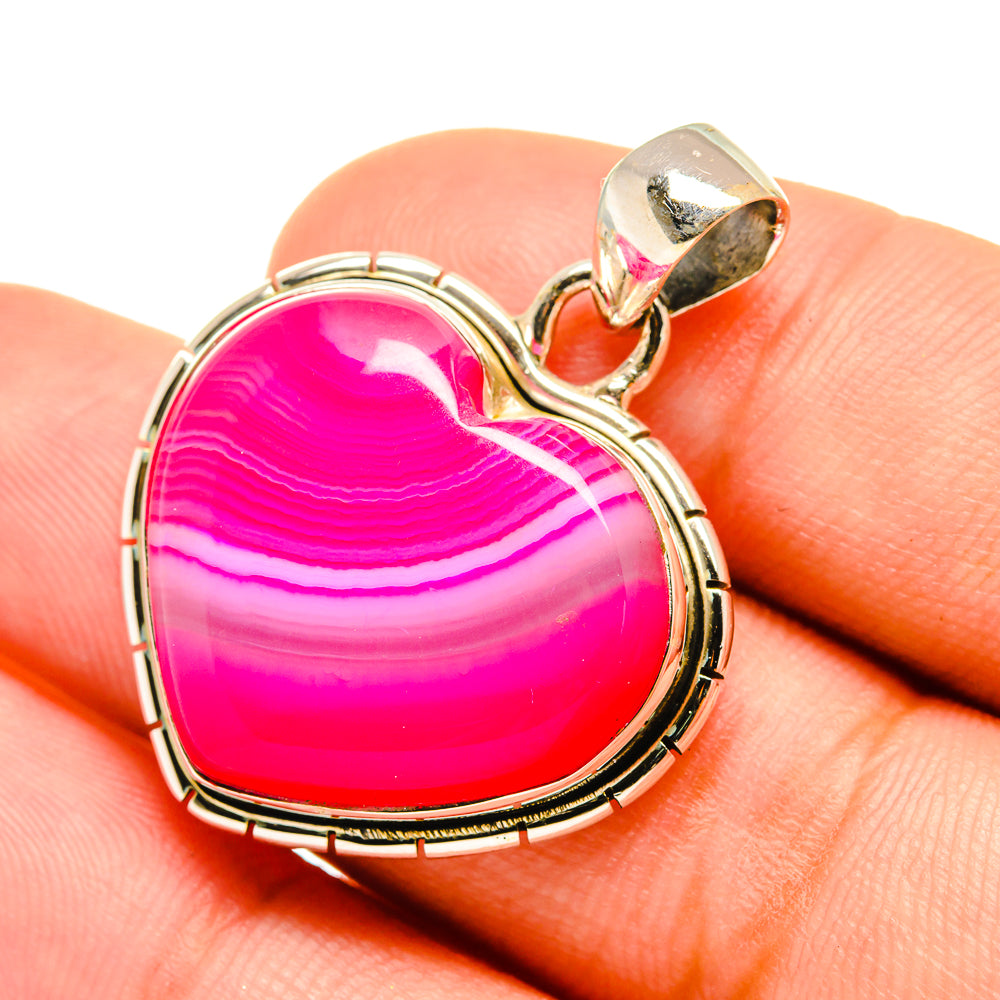 Pink Botswana Agate Pendants handcrafted by Anasilvercos - PD6188