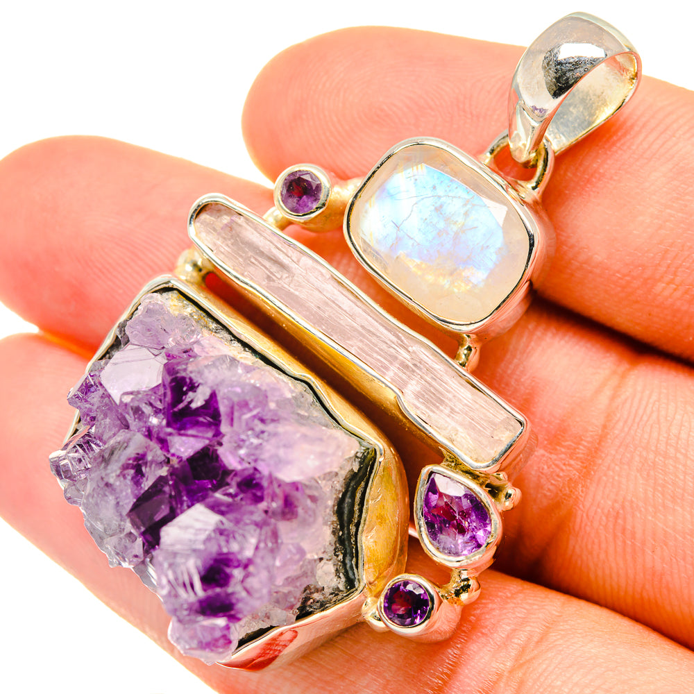Amethyst Crystal Pendants handcrafted by Anasilvercos - PD6200