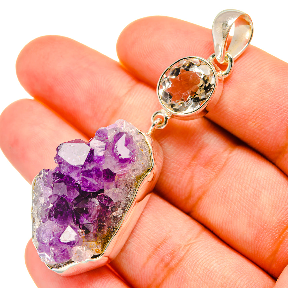 Amethyst Crystal Pendants handcrafted by Anasilvercos - PD6201