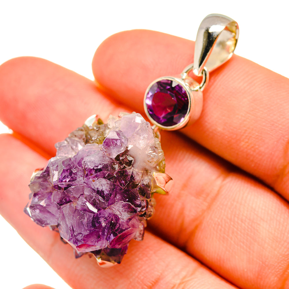 Amethyst Crystal Pendants handcrafted by Anasilvercos - PD6202