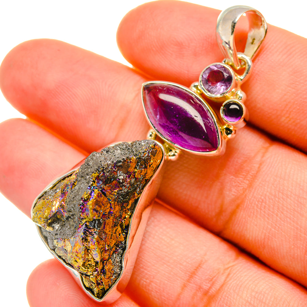 Spectro Pyrite Druzy Pendants handcrafted by Anasilvercos - PD6205