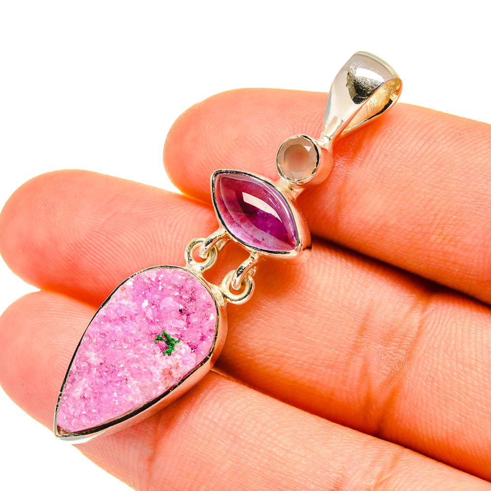 Cobalto Calcite Druzy Pendants handcrafted by Anasilvercos - PD6210