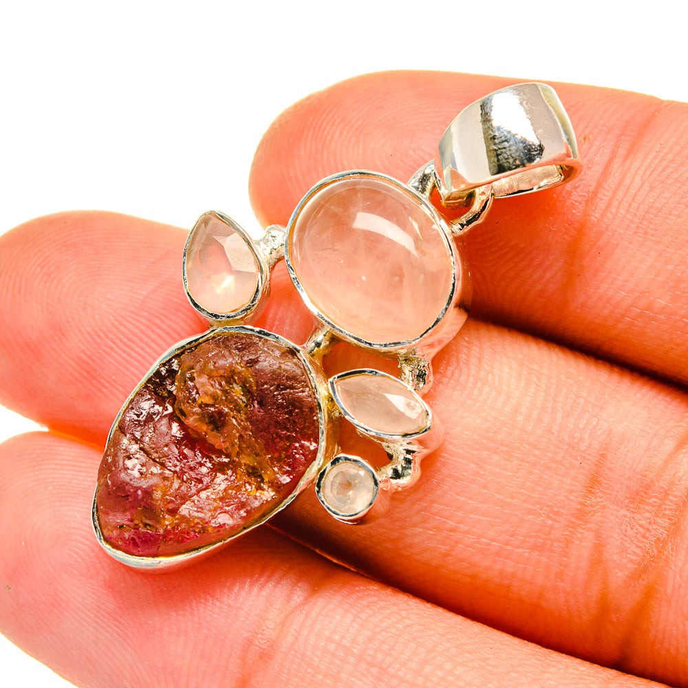 Pink Tourmaline Pendants handcrafted by Anasilvercos - PD6211