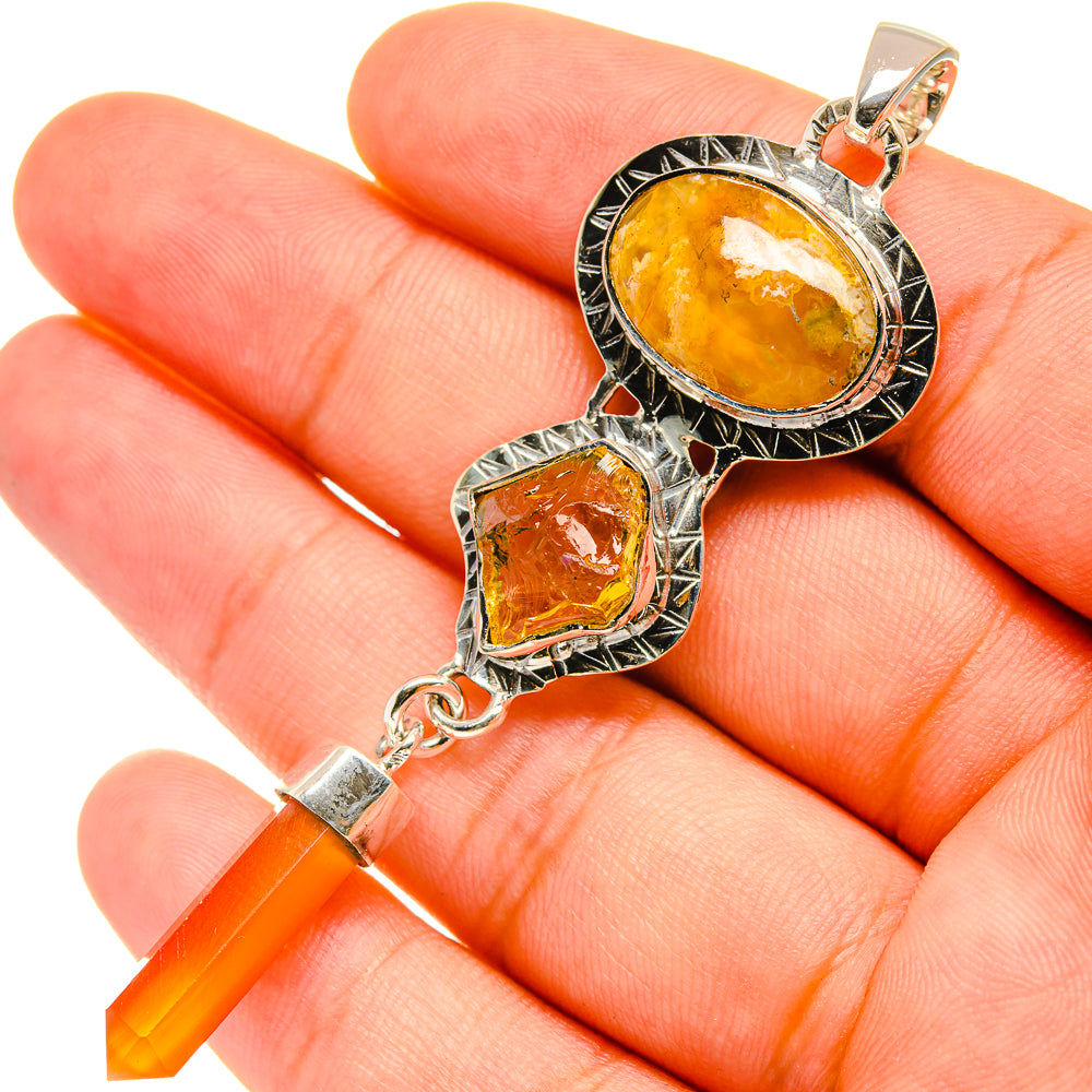 Plume Agate Pendants handcrafted by Anasilvercos - PD6224