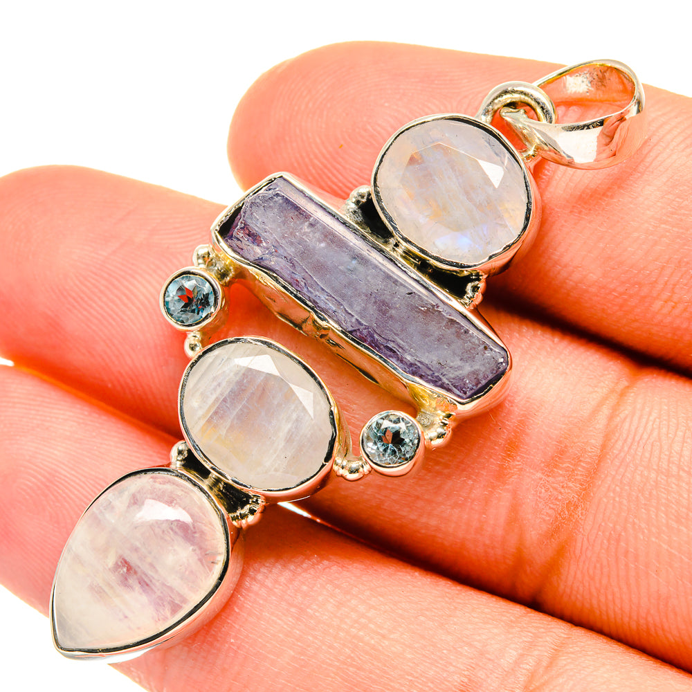 Rainbow Moonstone Pendants handcrafted by Anasilvercos - PD6236