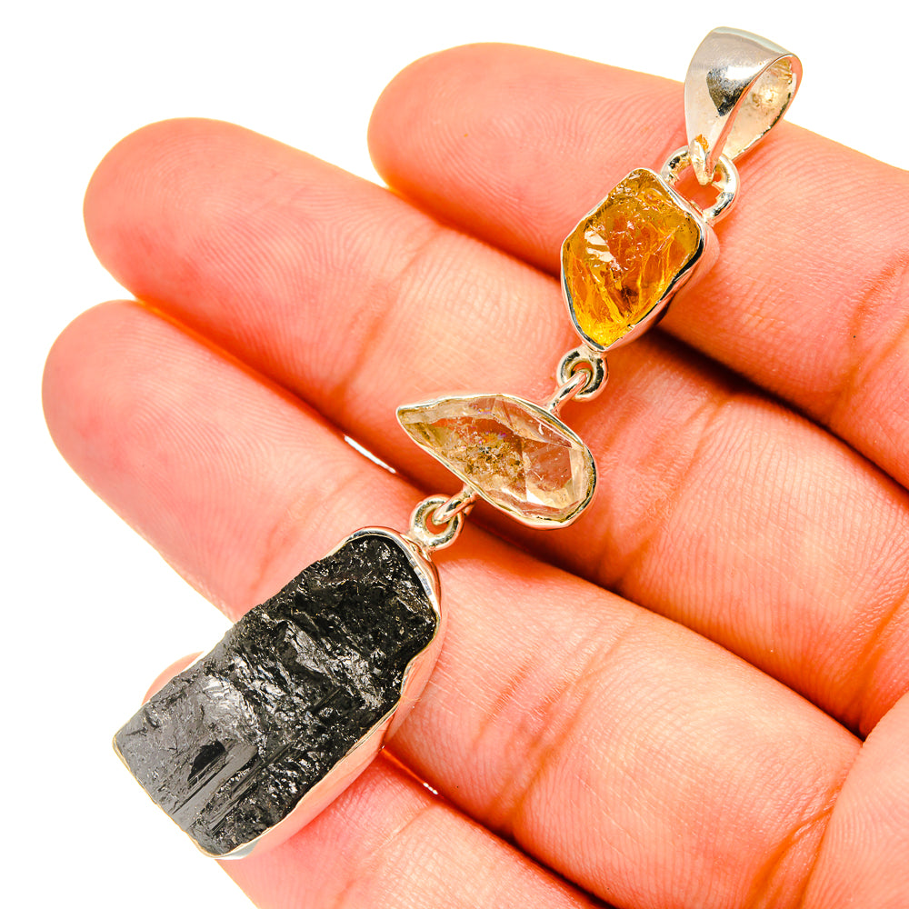 Black Tourmaline Pendants handcrafted by Anasilvercos - PD6242