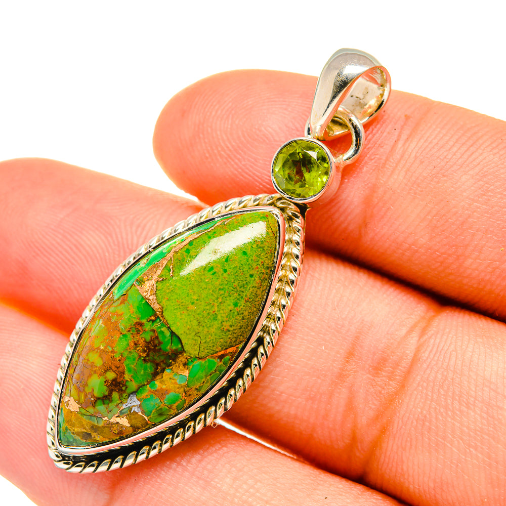 Green Copper Composite Turquoise Pendants handcrafted by Anasilvercos - PD6308