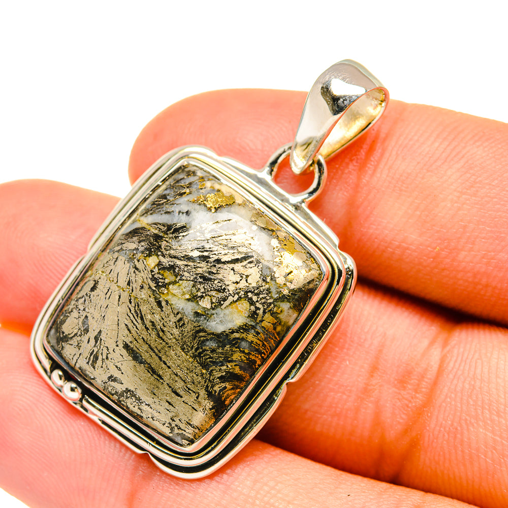 Pyrite Agate Pendants handcrafted by Anasilvercos - PD6317