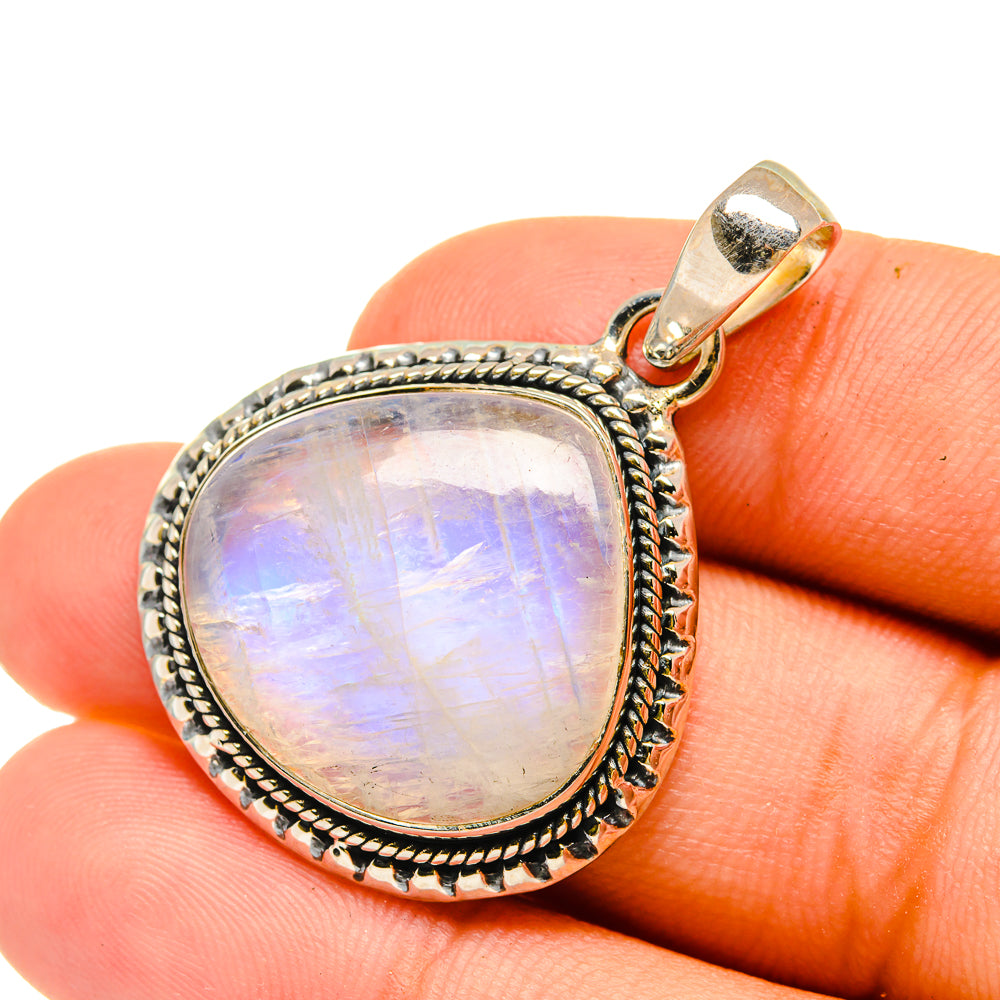 Rainbow Moonstone Pendants handcrafted by Anasilvercos - PD6335