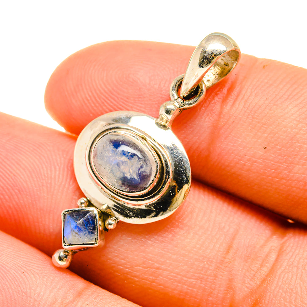 Rainbow Moonstone Pendants handcrafted by Anasilvercos - PD6338