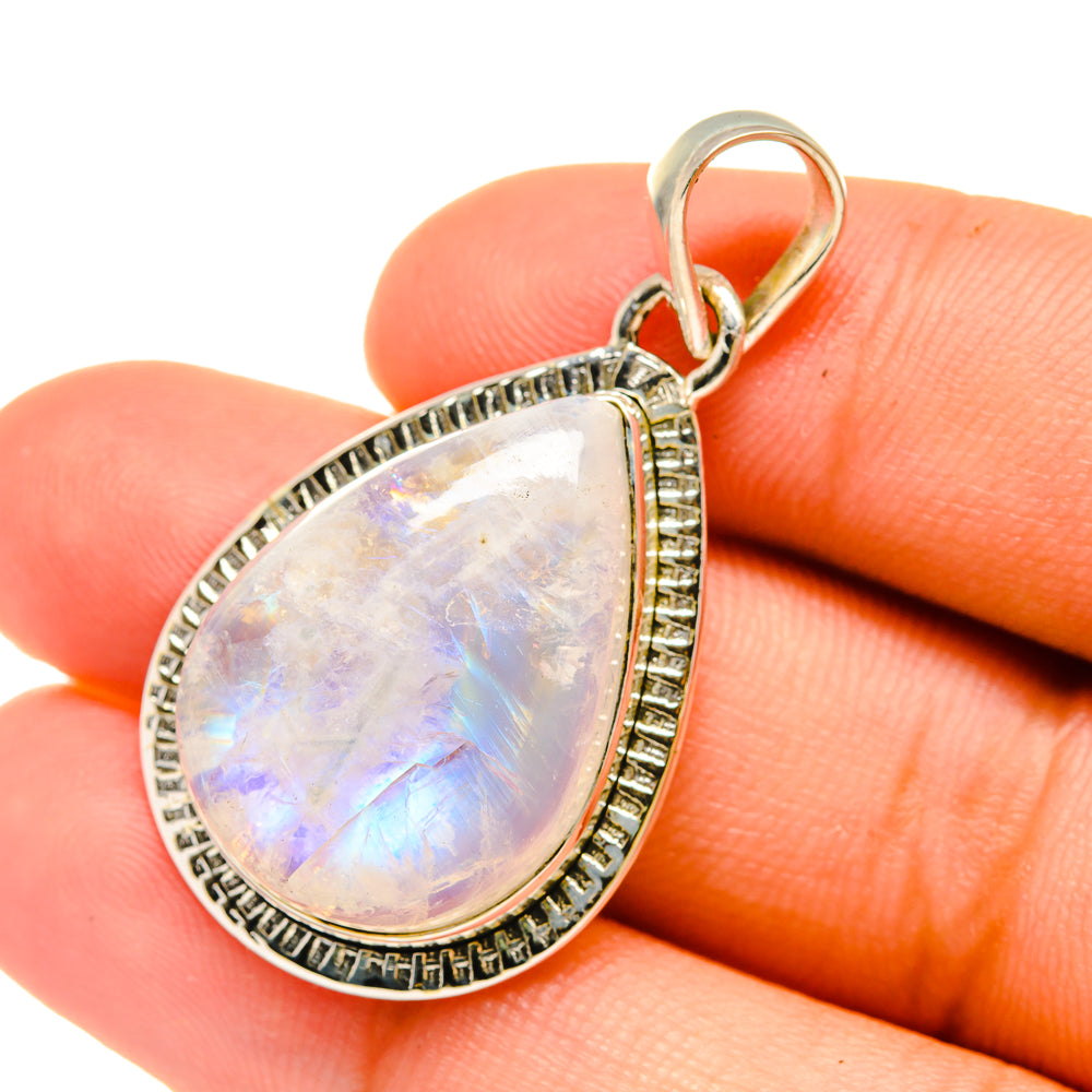 Rainbow Moonstone Pendants handcrafted by Anasilvercos - PD6339