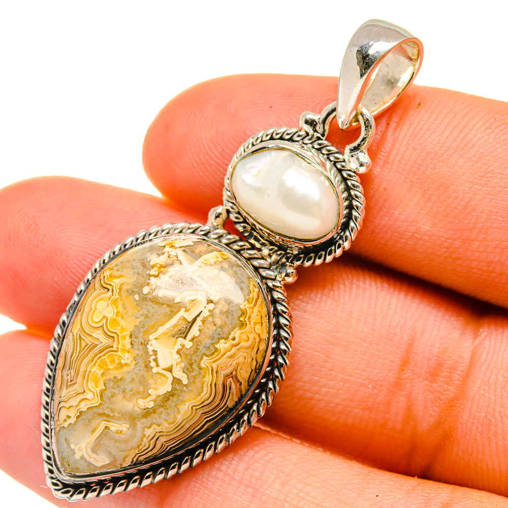 Laguna Lace Agate Pendants handcrafted by Anasilvercos - PD6355