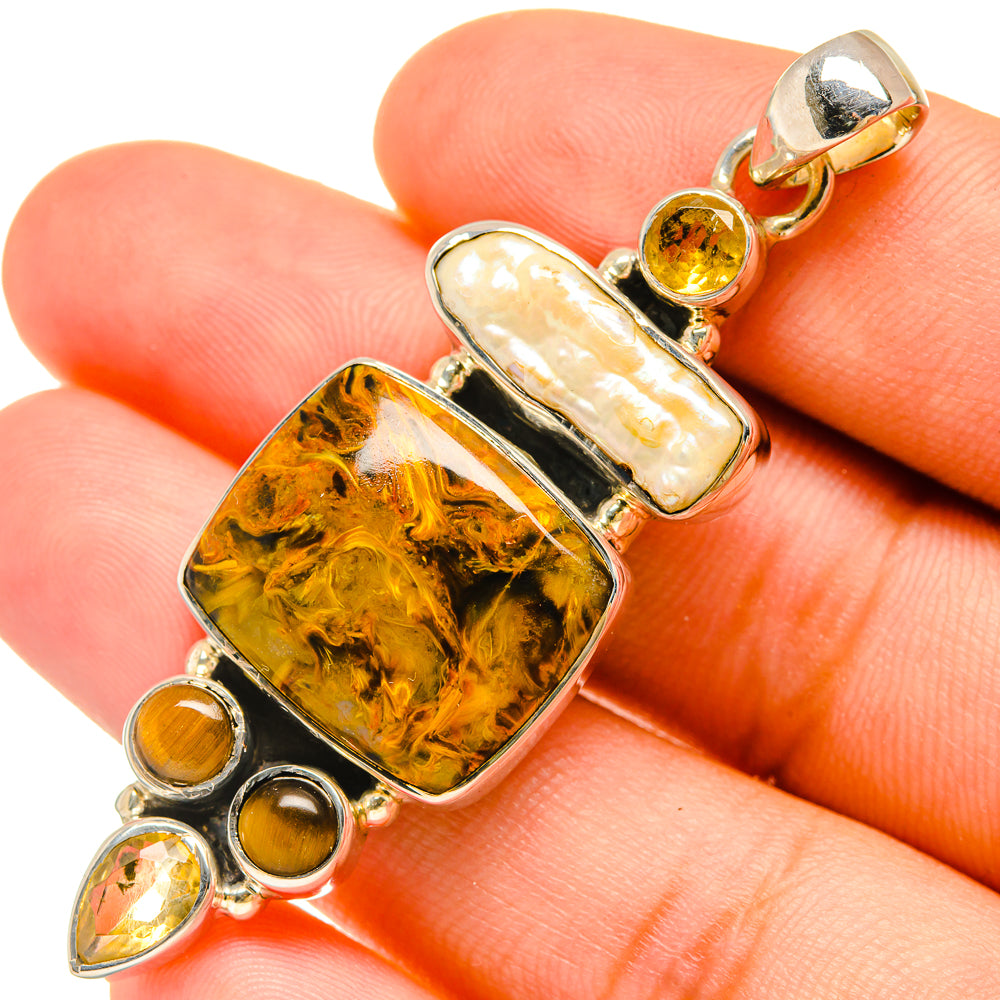 Golden Pietersite Pendants handcrafted by Anasilvercos - PD6356
