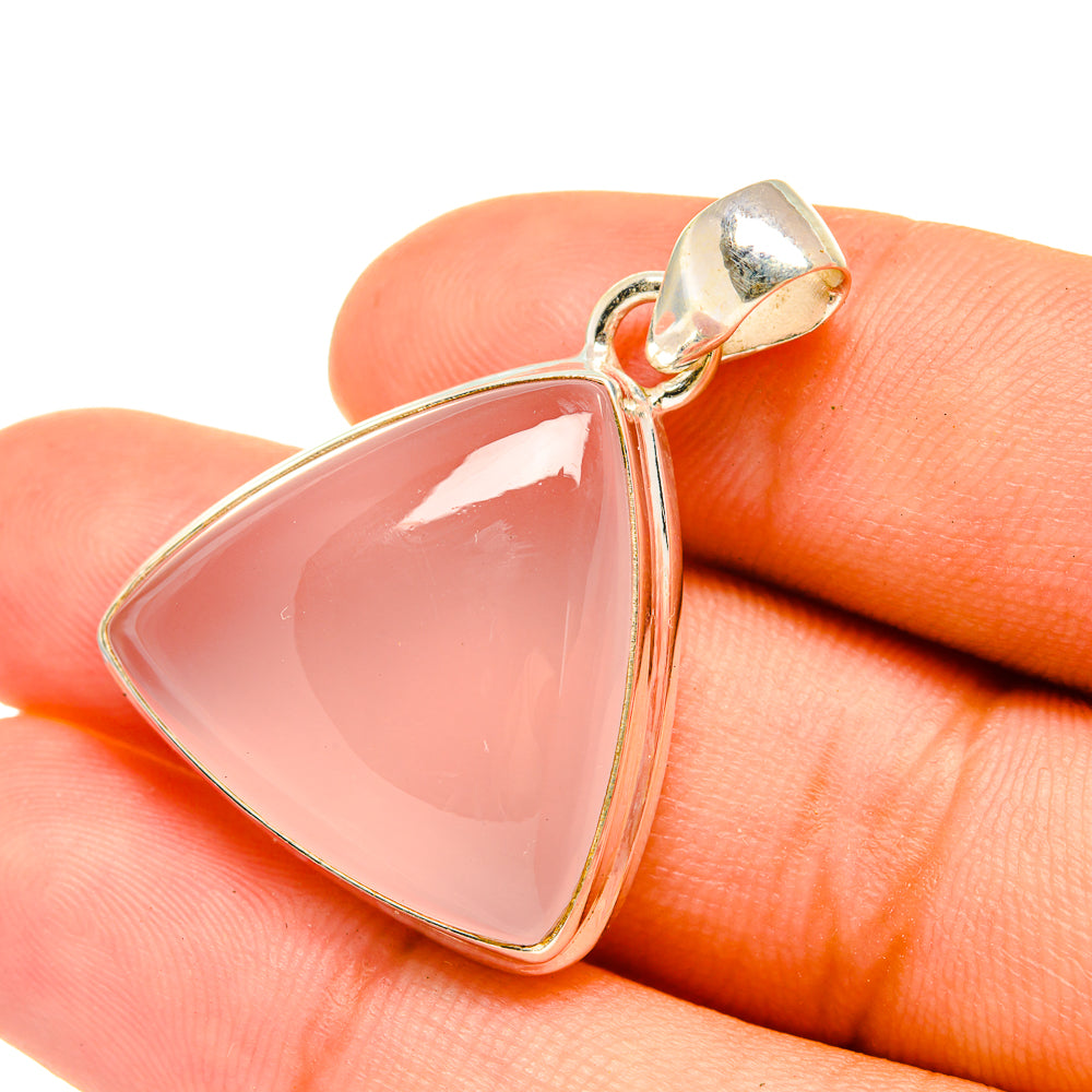 Rose Quartz Pendants handcrafted by Anasilvercos - PD6386