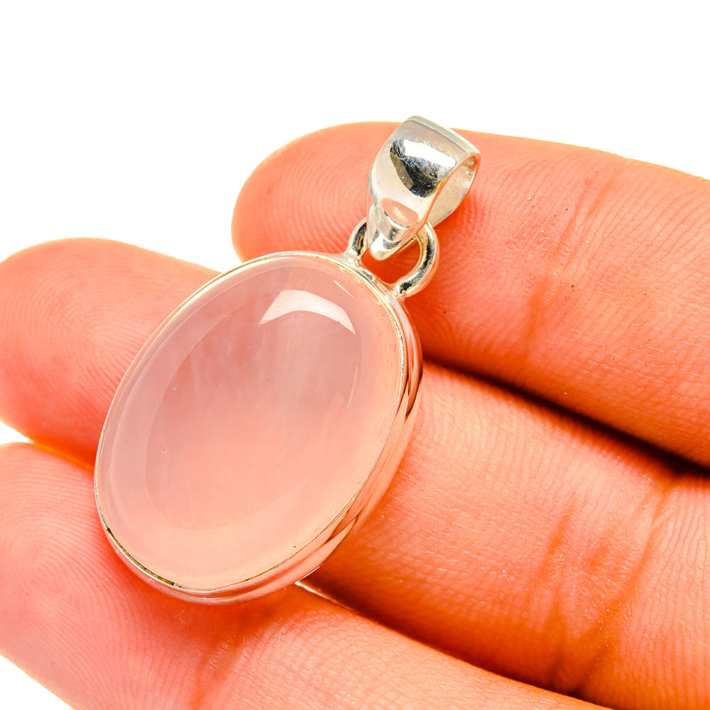 Rose Quartz Pendants handcrafted by Anasilvercos - PD6390
