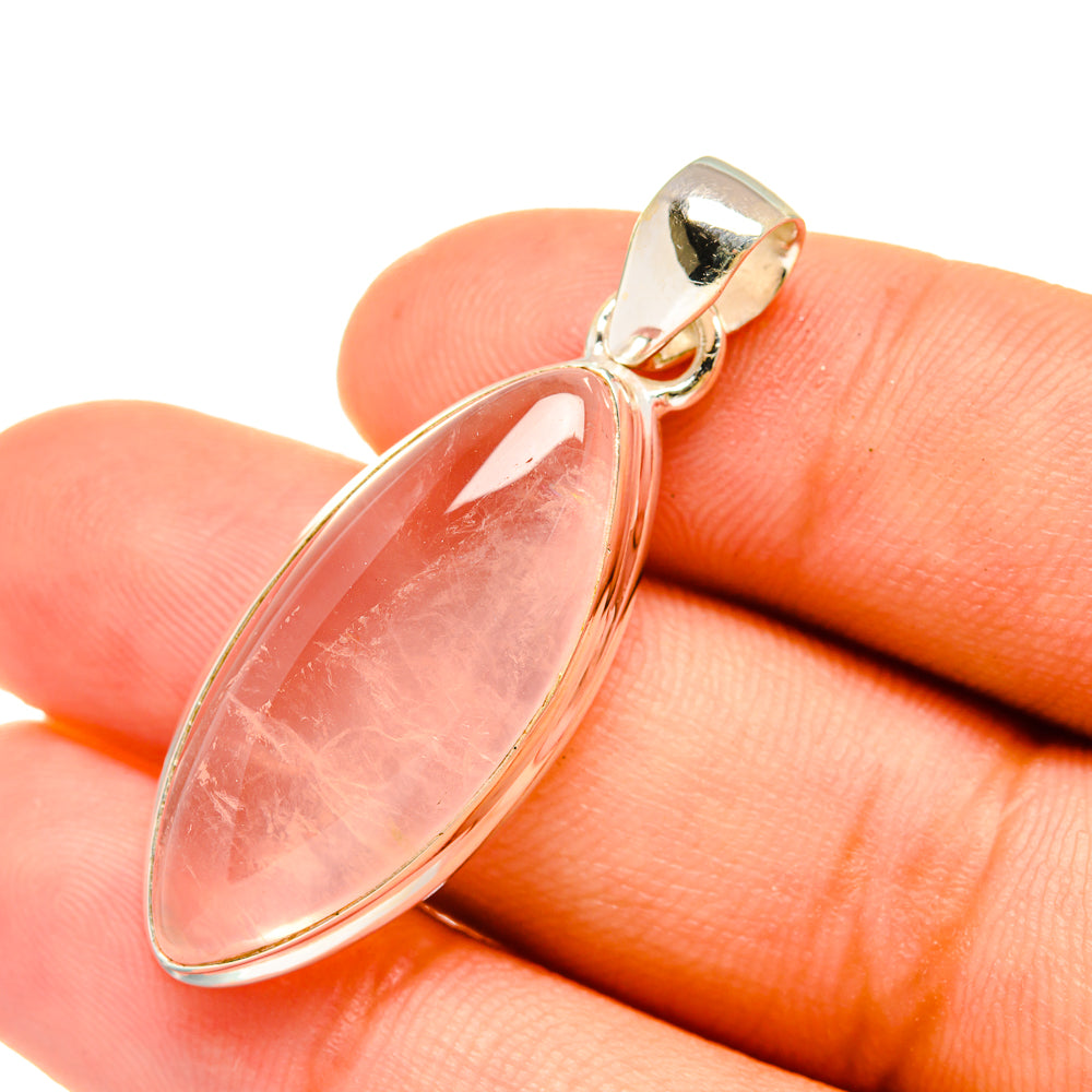 Rose Quartz Pendants handcrafted by Anasilvercos - PD6391
