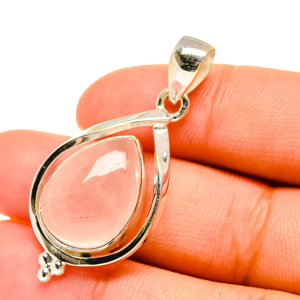 Rose Quartz Pendants handcrafted by Anasilvercos - PD6392