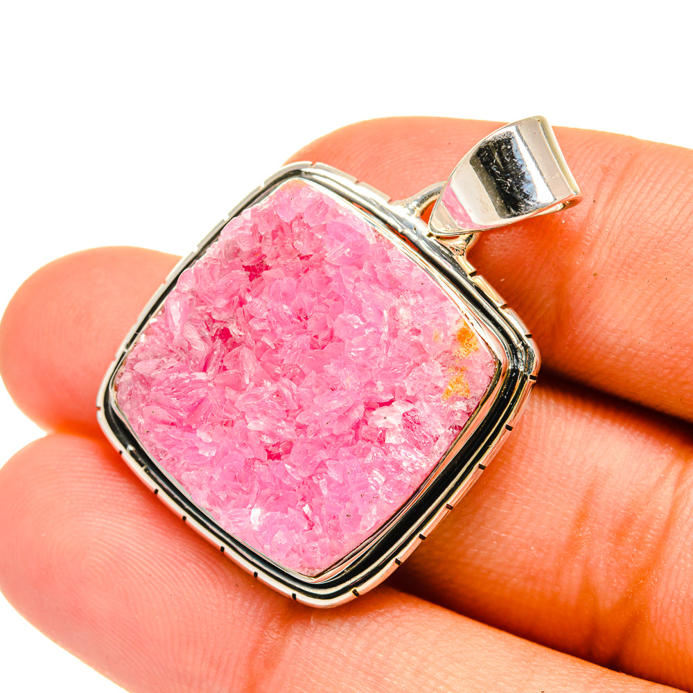 Cobalto Calcite Druzy Pendants handcrafted by Anasilvercos - PD6394