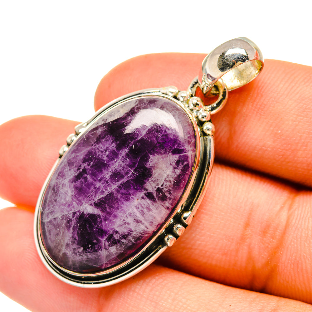 Chevron Amethyst Pendants handcrafted by Anasilvercos - PD6399