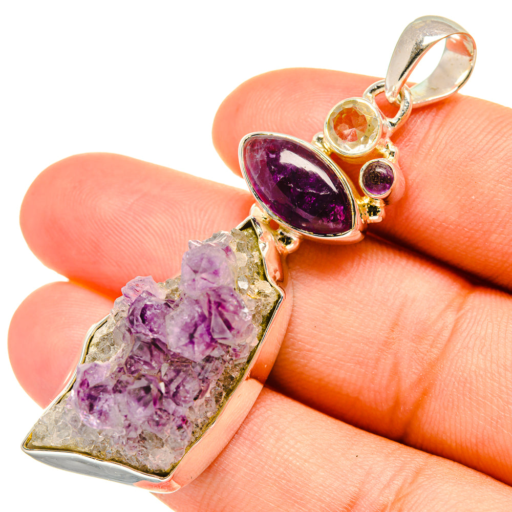 Amethyst Crystal Pendants handcrafted by Anasilvercos - PD6411