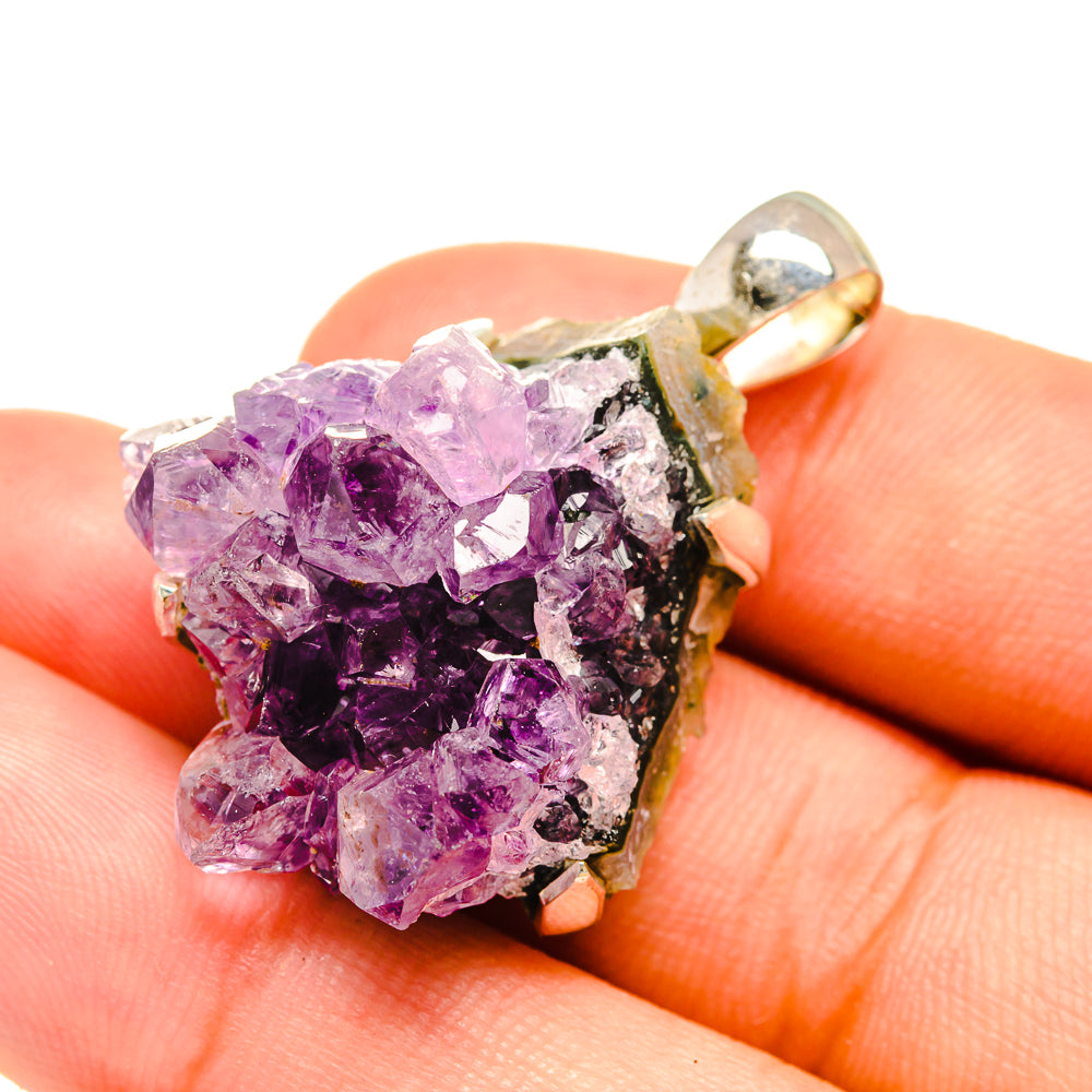 Amethyst Crystal Pendants handcrafted by Anasilvercos - PD6412