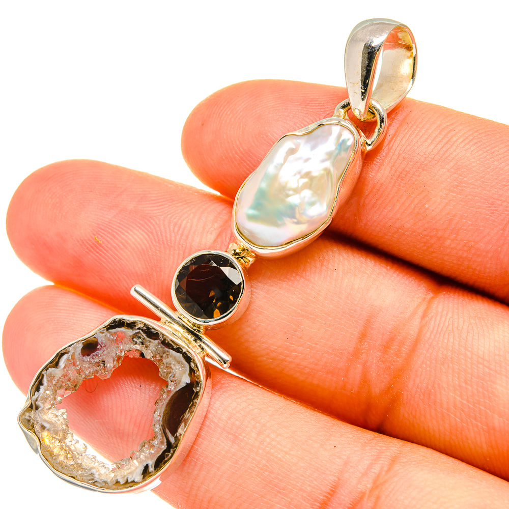 Coconut Geode Druzy Pendants handcrafted by Anasilvercos - PD6431