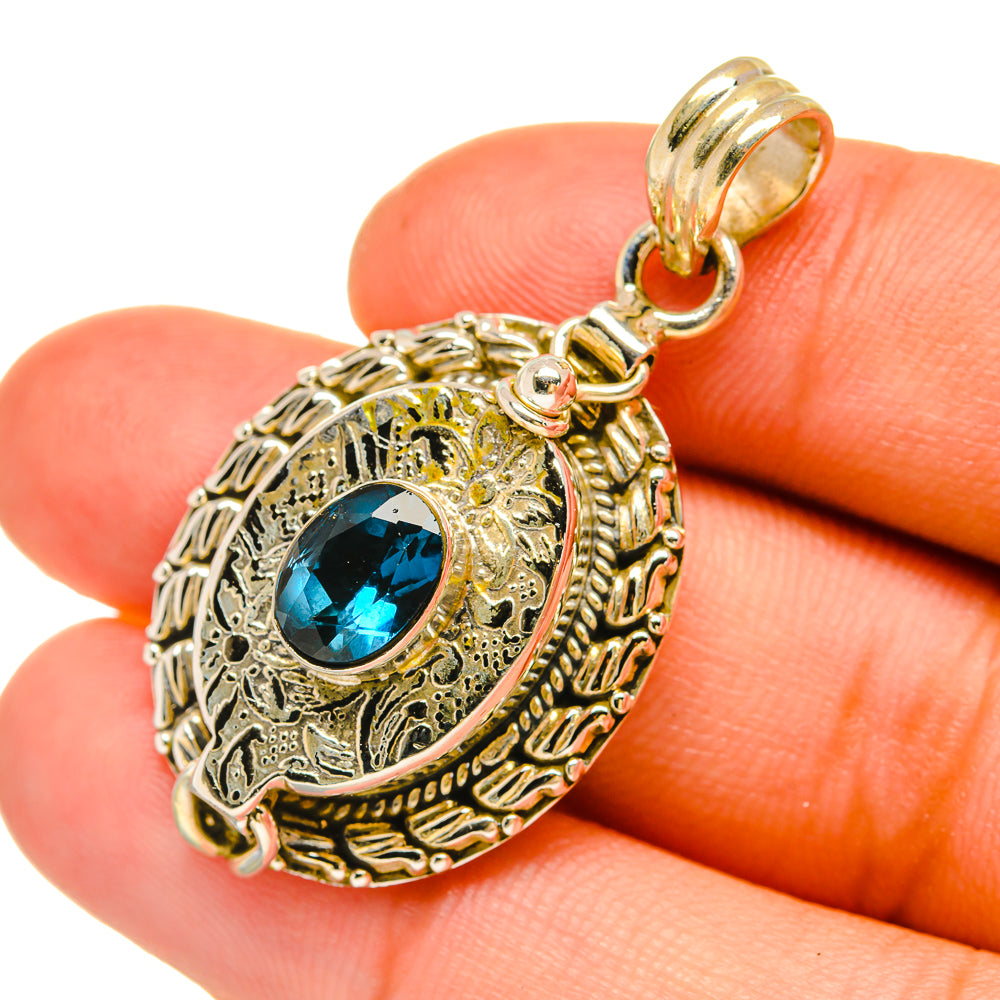 Blue Topaz Pendants handcrafted by Anasilvercos - PD6447
