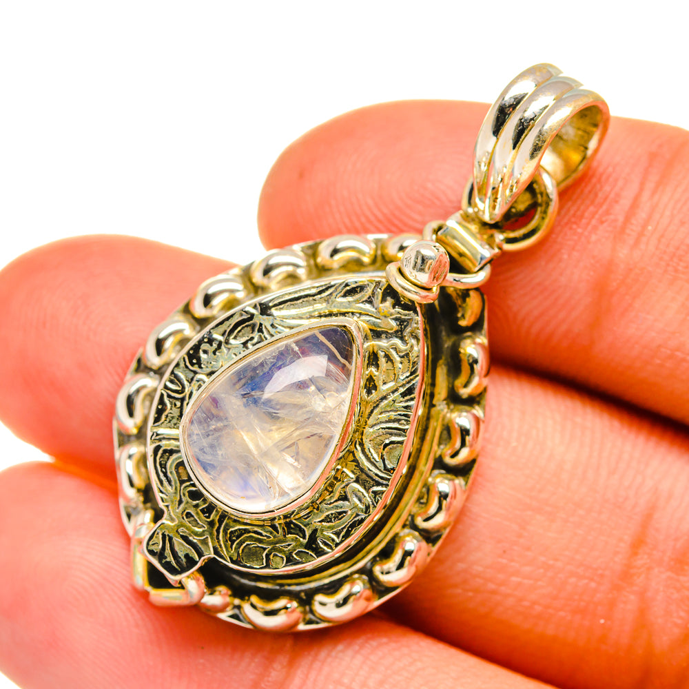 Rainbow Moonstone Pendants handcrafted by Anasilvercos - PD6448