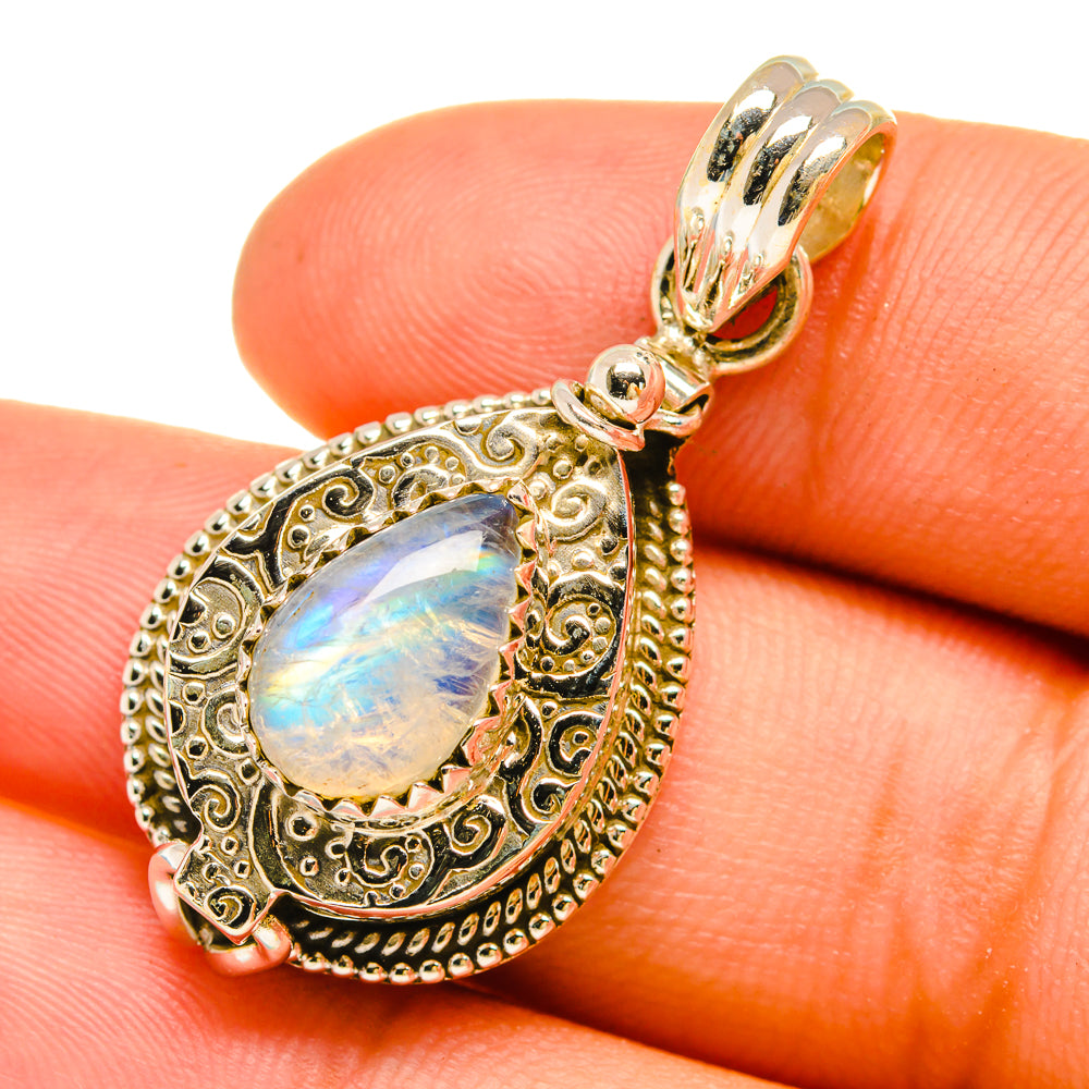 Rainbow Moonstone Pendants handcrafted by Anasilvercos - PD6455