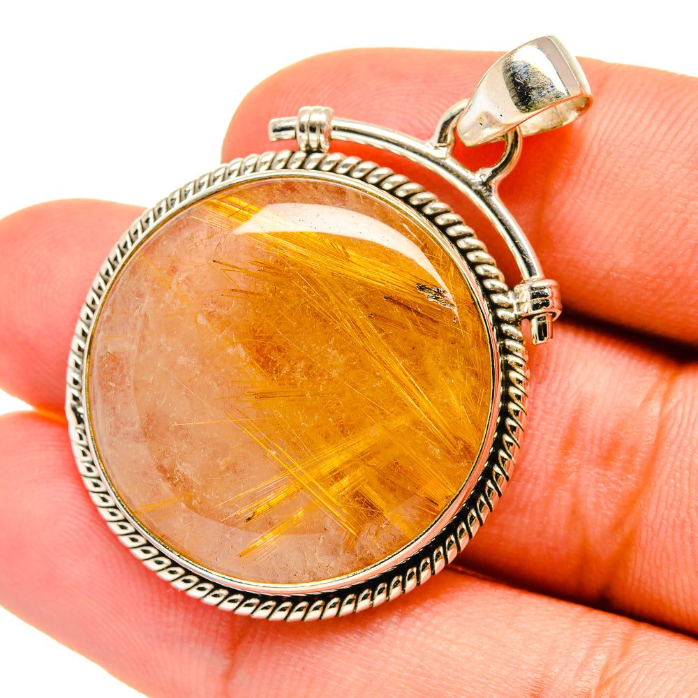 Rutilated Quartz Pendants handcrafted by Anasilvercos - PD6475