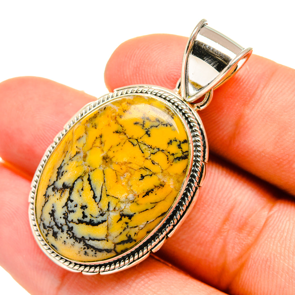 Yellow Dendrite Opal Pendants handcrafted by Anasilvercos - PD6477