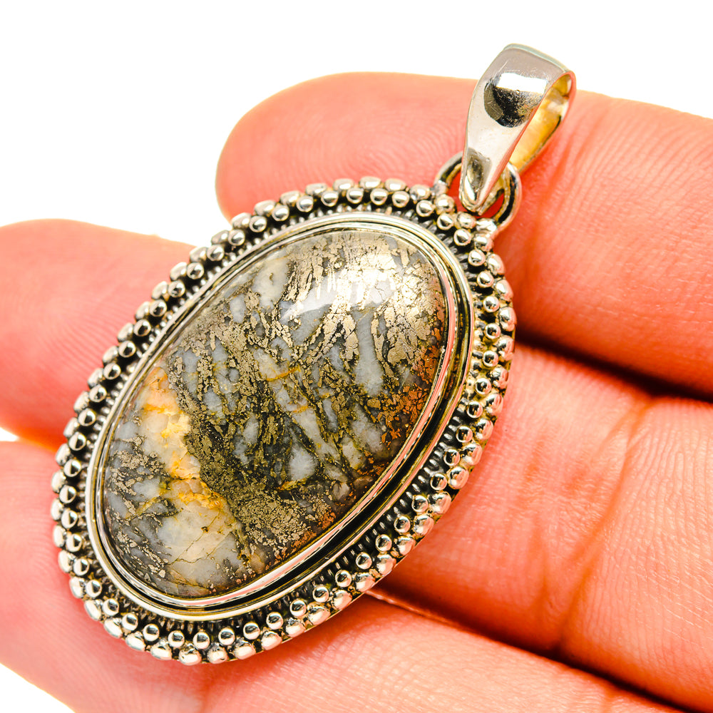 Pyrite Agate Pendants handcrafted by Anasilvercos - PD6504